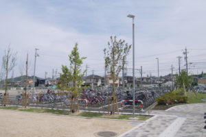 小牧市 名鉄 田県神社前駅　駐輪場照明：納入事例写真