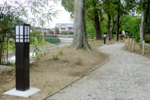 奈良県橿原市 今井町西地区の格子柄和風フットライト：納入事例画像