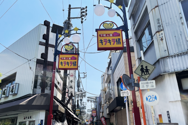 東京都墨田区 下町人情キラキラ橘商店街のアーチ街路灯（ゲート照明）：納入事例写真